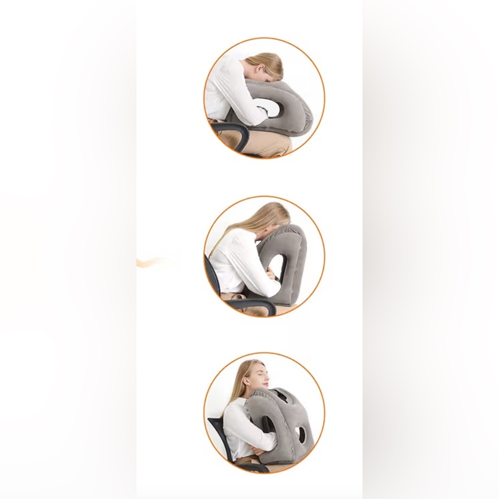 Inflatable Travel Pillow Gray